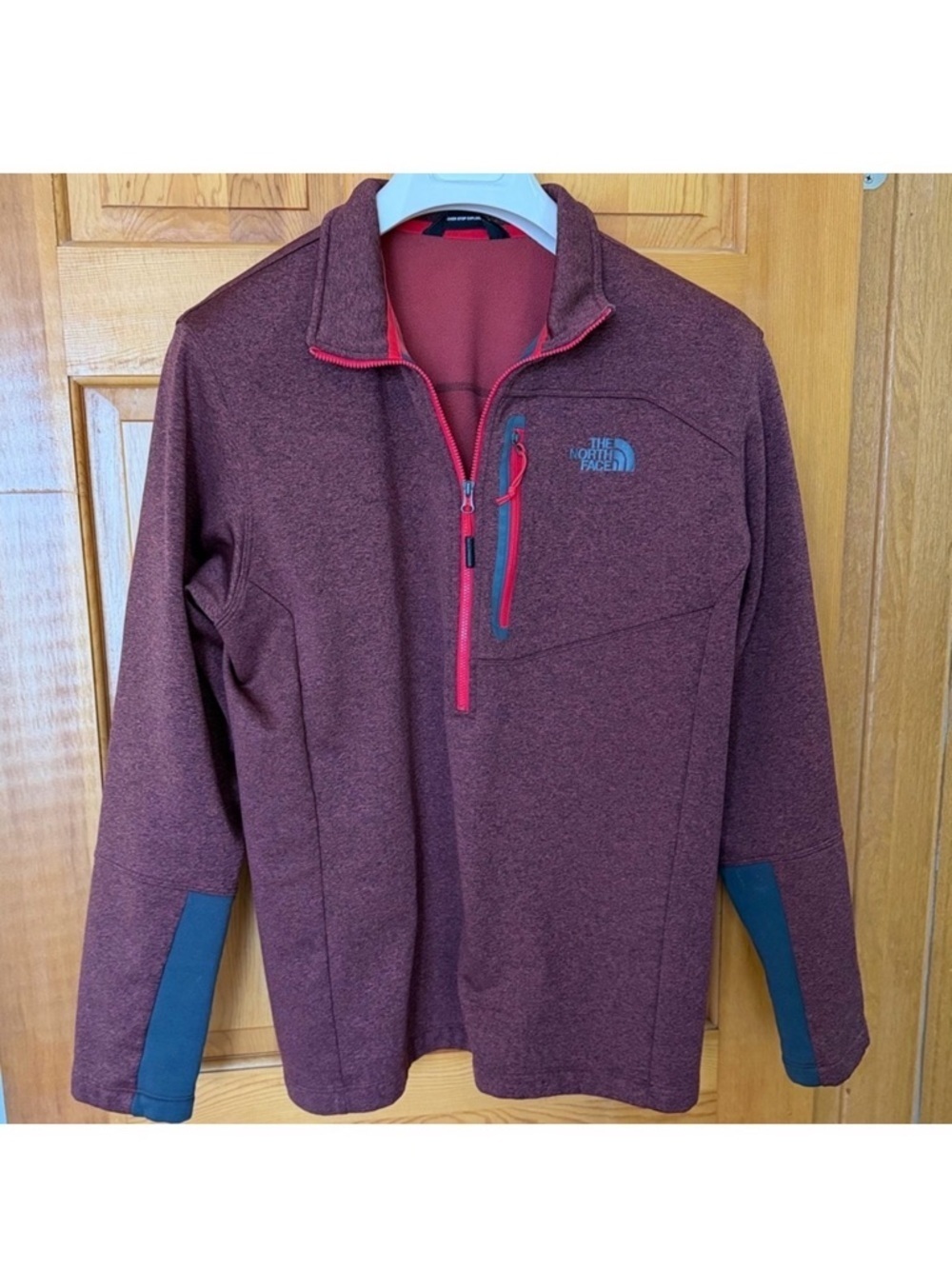 The North Face Men Canyonlands 1/2 Zip Fleece Pullover Jacket Sz XL Burgundy Red